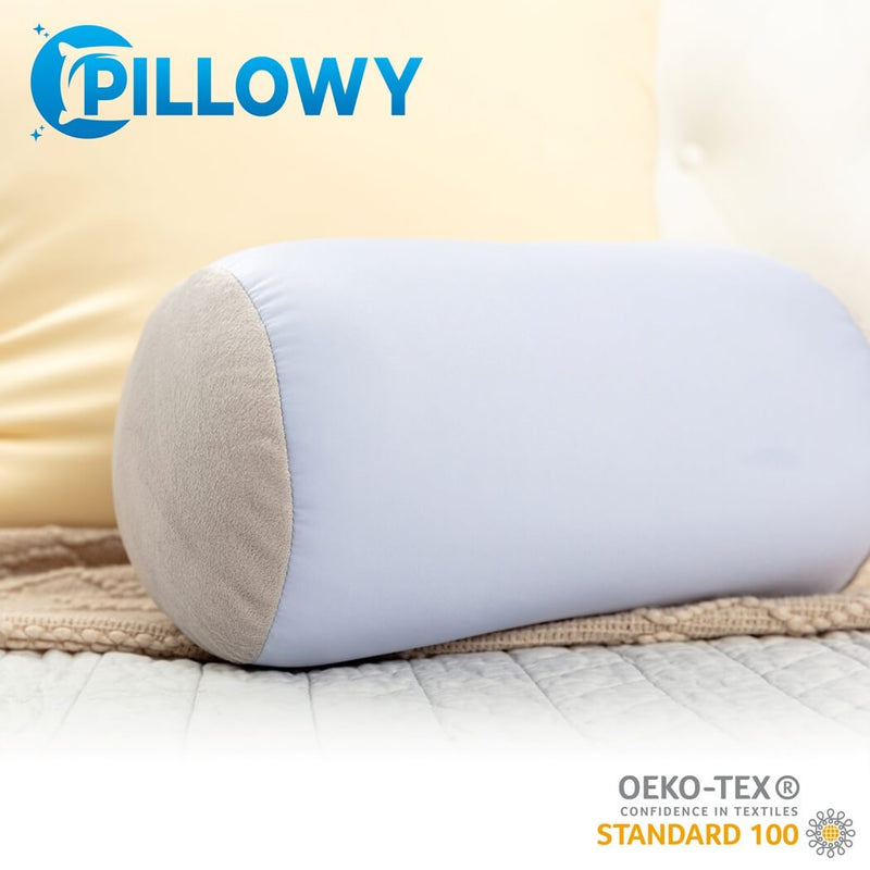 Microbead Squishy Bolster Neck Roll Pillow - Silky Feel, 14" x 8" x 8"