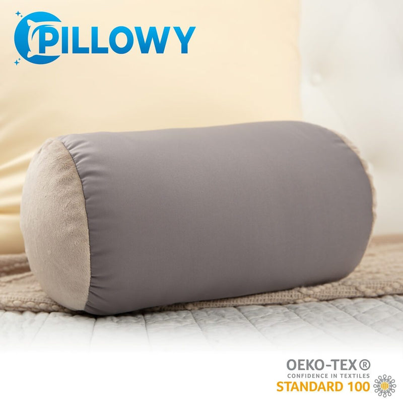 Microbead Squishy Bolster Neck Roll Pillow - Silky Feel, 14" x 8" x 8"