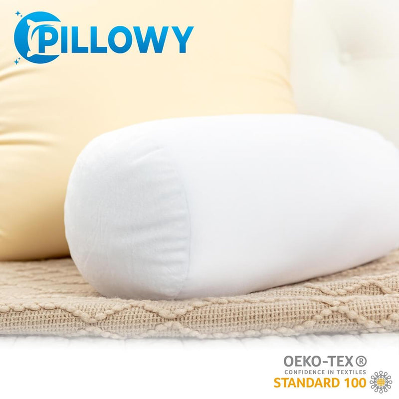 Microbead Squishy Bolster Neck Roll Pillow - Silky Feel, 14" x 8" x 8"