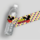 Mickey Pattern Birthday Water Bottle Labels