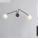 Mid century black & brass opal glass sconce bedroom e26 e27 light
