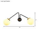 Mid century black & brass opal glass sconce bedroom e26 e27 light