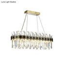 Mid-century black & gold crystal pendant light dining room 110v-120v