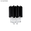 Mid century black metal crystal wall sconce bedroom e12 light bulb