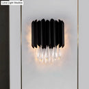 Mid century black metal crystal wall sconce bedroom e12 light bulb