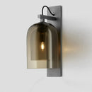 DecorBites™ Mid-Century Black Wall Sconce with Dual Dome Glass Shade for Living Room, 1 Bulb Fixture