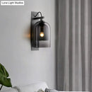 DecorBites™ Mid-Century Black Wall Sconce with Dual Dome Glass Shade for Living Room, 1 Bulb Fixture