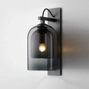 DecorBites™ Mid-Century Black Wall Sconce with Dual Dome Glass Shade for Living Room, 1 Bulb Fixture
