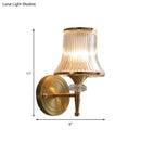 Mid-century brass crystal ribbed wall mounted lamp living room