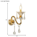 DecorBites™ Mid-Century 1/2 Lights Wall Sconce with Brass Candle Design and Crystal Shade