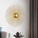 Mid century brass sunburst sconce light living room wall fixture