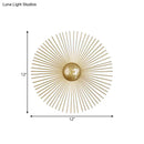 Mid century brass sunburst sconce light living room wall fixture