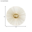Mid century brass sunburst sconce light living room wall fixture