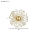 Mid century brass sunburst sconce light living room wall fixture