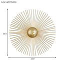 Mid century brass sunburst sconce light living room wall fixture