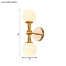Mid century brass wall mount light – bedroom opal glass sconce