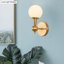 Mid century brass wall mount light – bedroom opal glass sconce
