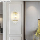 DecorBites™ Clear Crystal Pipe Flush Wall Sconce - Mid Century 1 Light for Living Room