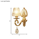 DecorBites™ Mid-Century Gold Tapered Flush Mount Wall Sconce - 1 Light Crystal Fixture for Living Room