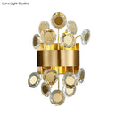 DecorBites™ Mid Century Gold Finish Crystal Wall Sconce with Integrated LED Lighting
