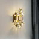 DecorBites™ Mid Century Gold Finish Crystal Wall Sconce with Integrated LED Lighting