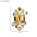 DecorBites™ Mid Century Gold Finish Crystal Wall Sconce with Integrated LED Lighting