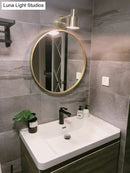 DecorBites™ Mid-Century Home Wall Lighting: Gold 1-Head Down Lighting Wall-Mounted Fixture with Mental Cage
