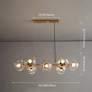 Mid-century gold metal smoked glass chandelier – dining room led light