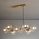 Mid-century gold metal smoked glass chandelier – dining room led light