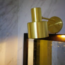 DecorBites™ Mid-Century Home Wall Lighting: Gold 1-Head Down Lighting Wall-Mounted Fixture with Mental Cage