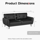 Mid Century Modern Black Loveseat Sofa for Small Spaces