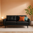 Mid Century Modern Black Loveseat Sofa for Small Spaces