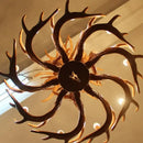 Mid century modern golden antler chandelier dining room light