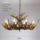 Mid century modern golden antler chandelier dining room light