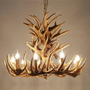 Mid century modern golden antler chandelier dining room light