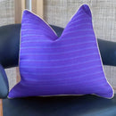 Mid Century Modern Pillow with Natural Leather Piping