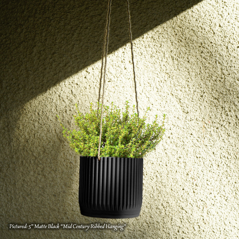 ribbed plant pots Mid Century Ribbed Hanging Plant Pots