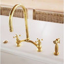 Unlacquered Solid Brass Kitchen Faucet With Sprayer