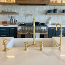 Unlacquered Solid Brass Kitchen Faucet With Sprayer