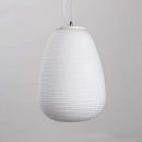 Milky white glass whorls cocoon pendant light for dining room