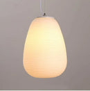 Milky white glass whorls cocoon pendant light for dining room