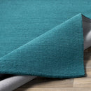 Brockton Solid Teal Wool  Rug
