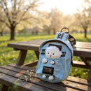 Kawaii Denim Crossbody Sling Bag with Sheep Charm Adjustable Strap