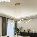 DecorBites™ Minimalist Aluminum Wave Shaped Pendant Light - Adjustable Cord, LED Island Lighting