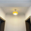 Minimalist amber glass copper led ceiling light for hallway