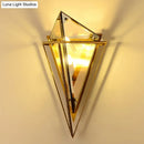Minimalist amber & smoke gray diamond wall light living room sconce
