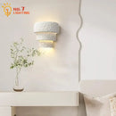 Minimalist bauhaus white gypsum wall lamp for bedroom warm light