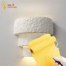 Minimalist bauhaus white gypsum wall lamp for bedroom warm light