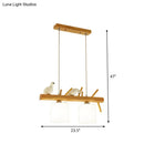 Minimalist beige drum island lighting dining room bird pendant light