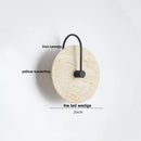 Minimalist beige travertine led wall lights bedroom stone clock